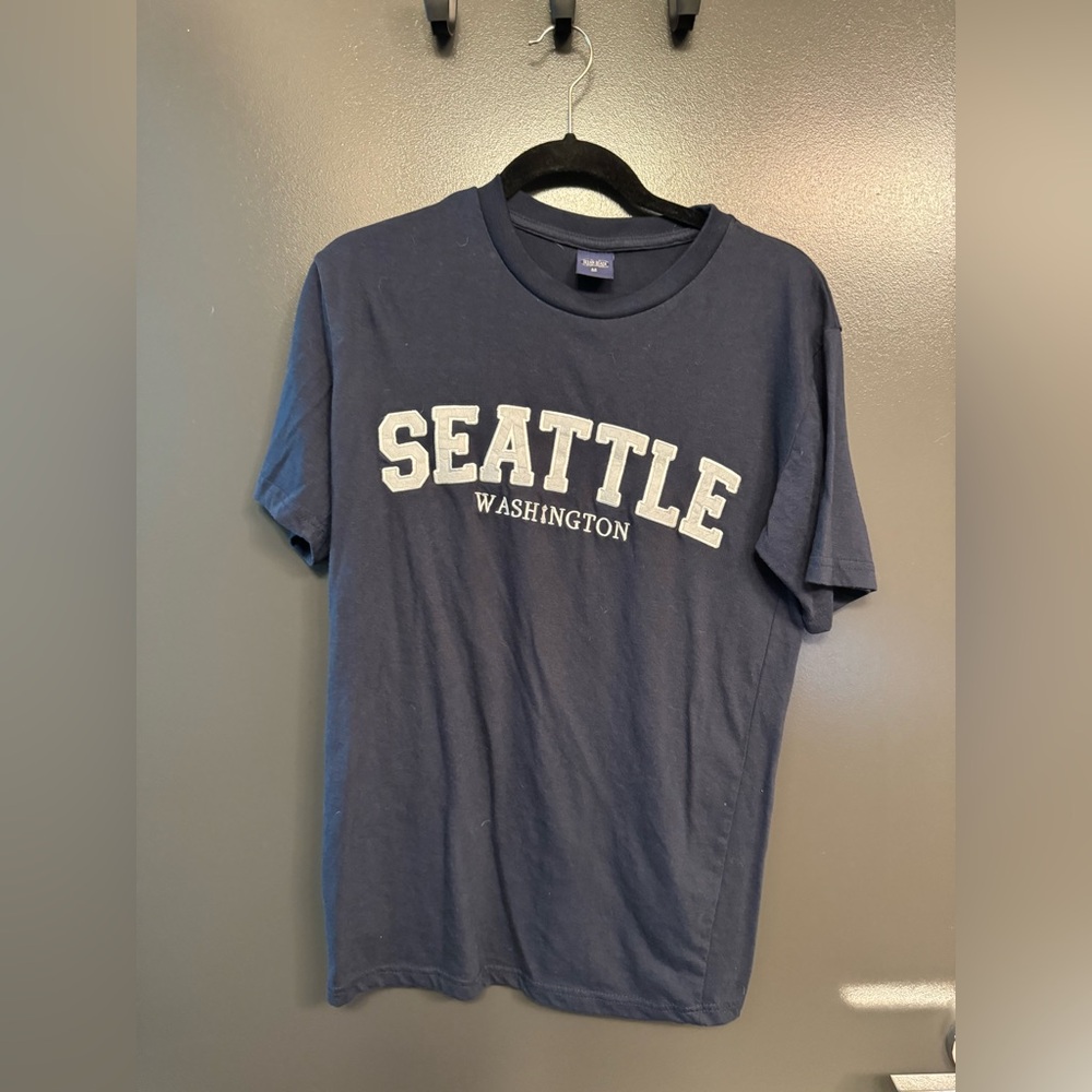 Blue Short Sleeve Tee Classic Crew Neck
